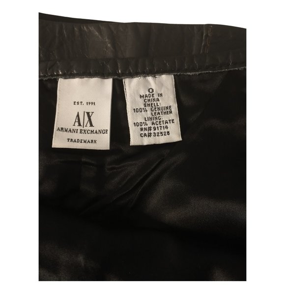 Armani Exchange Black Leather Pencil Skirt size 0 like new - Picture 5 of 11